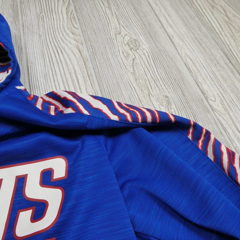 NFL Team Apparel New‎ York Giants Hoodie Adult Medium Blue Zebra Striped Arms